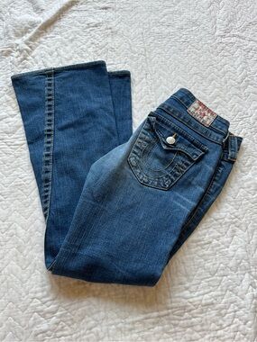 TRUE RELIGION low-rise flared jeans